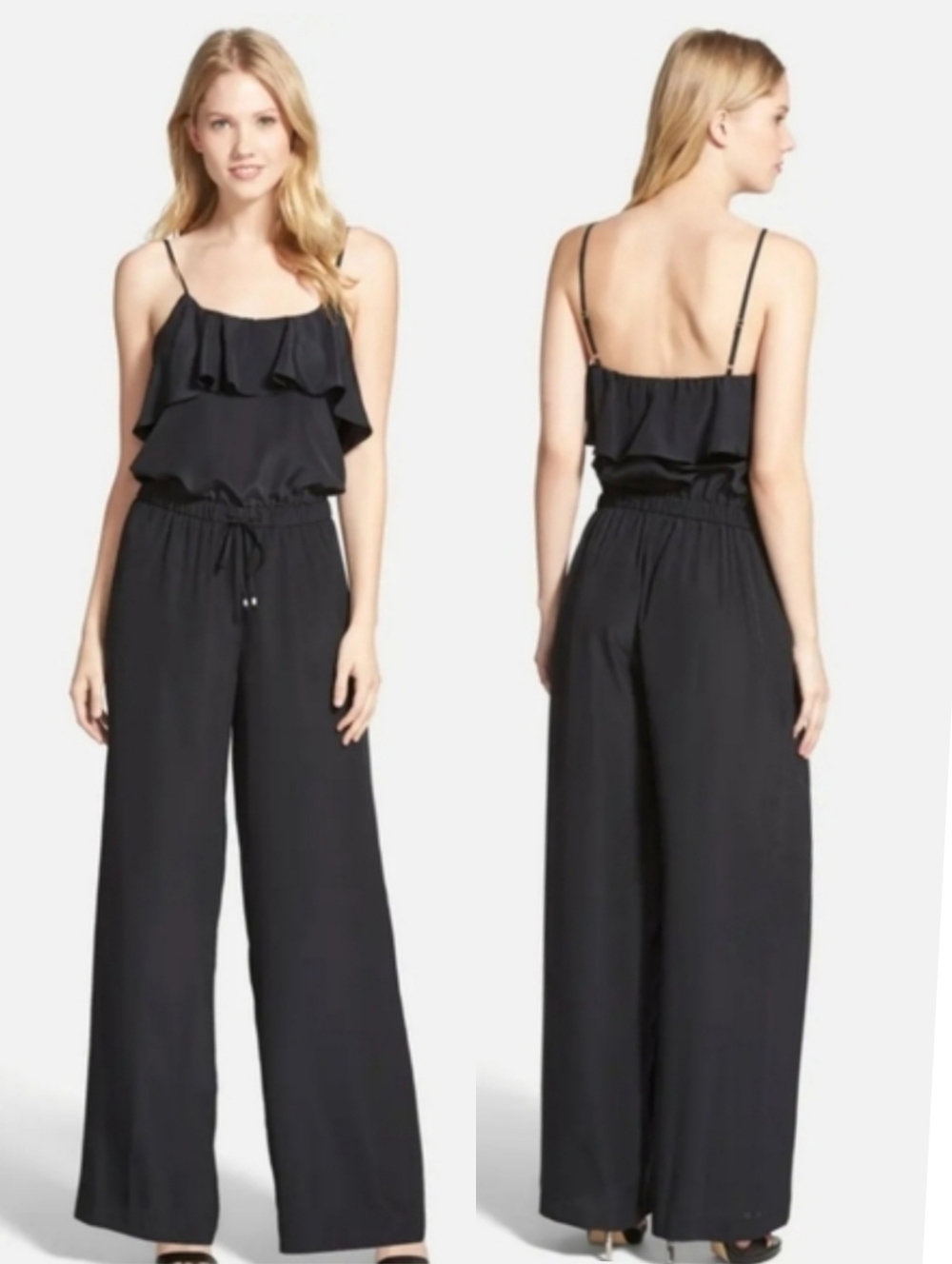 Michael Michael Kors Flounce Crepe Jumpsuit Size XSmall